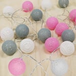 Bomullsboll Ljusgirlang, Inredning Dekoration Jul Dekoration, 3M 20 LED Ljusboll, Flickor, Prinsessor, Barn, Bebisar, Bröllop Sovrum