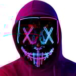 Mask LED Lysande Mask Horror Mask för Semester Cosplay Kostym Maskerad, Karneval Pink+ice Blue