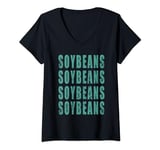 Womens Soybeans Soybeans Soybeans Soybeans Soybean Funny Vintage V-Neck T-Shirt