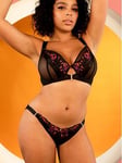 Curvy Kate Scantilly Mesmerise Plunge Bra Black Multi (Second Sizes), Black, Size 32J, Women