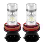 2X H8 H11 H16 6000K Vit 100W Hög Effekt LED Dimljus Körlampa