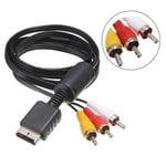 Multi Out AV Cord Flat 3 RCA Video/Audio Cable For Sony Playstation PS PS2 PS3