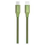 GreyLime Flettet USB-C til USB-C Kabel 2 meter - Grønn