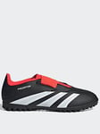Adidas Junior Predator 20.4 Velcro Astro Turf Football Boot - Black/White/Red