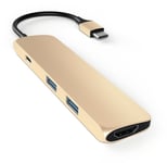 Satechi Slim USB-C Multiport-adapter 4K - Svart