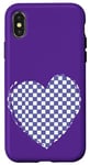 Coque pour iPhone X/XS Couleur de l'année 2022 - Motif damier violet