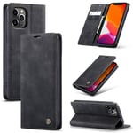 CaseMe Slim Plånboksfodral iPhone 12 Pro Max Svart