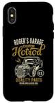 Coque pour iPhone X/XS Roger's Hotrod Garage, voiture classique, Roger Design