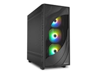 Sharkoon Rebel C80m Rgb, Midi Tower, Pc, Svart, Atx, Micro Atx, Mini-Itx, Metall, Spela