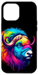 iPhone 12 Pro Max Cool Musk Ox Graphic Spirit Animal Illustration Tie Dye Art Case