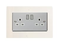 Focus Plastics DOUBLE LIGHT SWITCH SOCKET COLOURED ACRYLIC SURROUND FINGER PLATE - BUY 2 GET EXTRA 1 FREE (10 COLOURS) … (Clear)