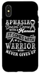 Coque pour iPhone X/XS Aphasia Awareness Warrior Support ruban gris