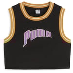 PUMA Crop Top Team - Svart/gul/lila Dam, storlek X-Small