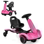 6V Gokart elektrisk drivbil för barn Elektrisk gokart med 2-vägs justerbar sits Rosa