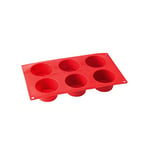 Dr Oetker 1266 Moule silicone 6 muffins, Moule cupcake, Moule à gâteau, Plaque à muffins, Moule silicone, Silicone, Rouge, 30 cm x 18 cm x 5 cm
