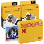 Kodak Mini 3 Retro Yellow, bärbar fotoskrivare, snabb utskrift, HD-foton, 54 x 86 mmn Bluetooth, iOS och Android kompatibel
