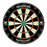 WINMAU Nodor Supawire 2 Regulation-Size Bristle Dartboard with Moveable Number Ring and Hanging Kit, Black