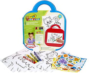 CRAYOLA Mini Kids, Tapis Colore et Recolore, 1 Pochette à dessin transportable, 4 crayons de cire, 12 feuilles d’activités, 12 feuilles d’autocollants, 98-2000