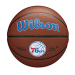 Wilson Ballon de Basket TEAM ALLIANCE, PHILADELPHIA 76ERS, intérieur/extérieur, cuir mixte taille : 7