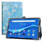 LFDZ Compatible with Lenovo Tab M10 Plus Case,Slim Folio Folding Stand PU Leather Cover for 10.3" Lenovo Tab M10 Plus/Smart Tab M10 Plus/Lenovo Tab M10 Plus 2nd Gen Tablet,Almond Blossom