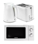 Premium Kettle  & 2 Slice Toaster 20L Solo Freestanding Microwave White Geepas