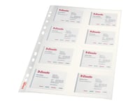 Plastfickor A4 Esselte 78930 För Visitkort Klar T/16 Kort (10 St.)