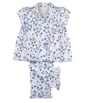 Mini Vanilla Girls' Jersey Floral Traditional Cotton Pyjamas - Blue - Size 5-6Y