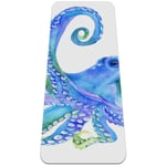 Yoga Mat - Watercolor octopus - Extra Thick Non Slip Exercise & Fitness Mat for All Types of Yoga,Pilates & Floor Workouts