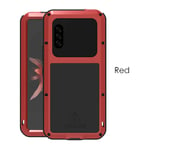 Fantasy Life Love Mei Powerful Case for Sony Xperia 10 II,Shockproof Waterproof Aluminum Metal Silicone Case(Red)