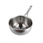 KitchenAid Multi-Ply Stainless Steel PFAS-Free Ceramic Non-Stick 22cm/3.1 Litre Chef's Pan, 3-Ply, Induction, Multi Clad, Silver