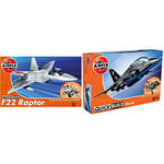 Airfix Quick Build F22 Raptor Aircraft Model Kit & J6003 Quick Build BAe Hawk Aircraft Model Kit (Black)