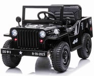 Army Classic Adventure ELBil 12V m/4xmotor, 2.4G Fjärrkontroll svart