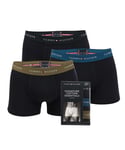 Tommy Hilfiger Mens 3 Pack Boxer Shorts in Navy Cotton - Size Small