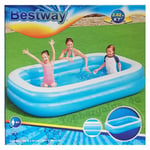 103" LARGE DELUXE RECTANGULAR INFLATABLE PADDLING GARDEN SWIMMING POOL BESTWAY