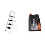 Home Vida 4 Step Ladder, Heavy Duty Steel, Folding, Portable with Anti-Slip Mat & Vax Platinum Professional 4 Litre Carpet Cleaner Solution | Deep Cleans and Removes Tough Stains