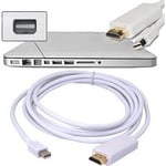 mini displayport mini dp vers hdmi 1080p adaptateur cable de 1.8m pour apple mac macbook lenovo microsoft surface pro