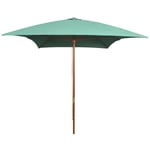 vidaXL parasol 200 x 300 cm træstang grøn