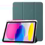 EIDERWOOD iPad 11" (2025) / iPad 10.9" (2024/2022) Tri-fold Konst Läder Fodral med Apple Pencil Hållare - Grön