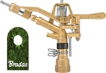 Bradas Mässing Roterande Pulssprinkler Justerbar 360 Gw 1" 50M (0277)