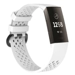 Fitbit Charge 3 / Charge 4 - Silikone armbånd str. S - Hvid