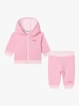 BOSS Baby Logo Track Cardigan & Trousers Gift Set, Rose Pink