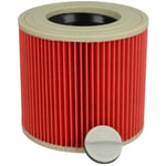 Vhbw - Filtre à cartouche compatible avec Kärcher mv 3 p Extension Kit, mv 3 Premium aspirateur à sec ou humide - Filtre plissé, rouge