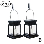 Solar Candle Lantern Hanging Lamp With Clips Trees Decor B 2pcs