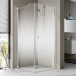 Kermi Raya TOL duschvägg, 80x200 cm, till kombination med duschdörr 1KR, klarglas 120 cm frostat glas, vänster
