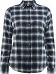 Fjallraven Women's Övik Flannel W Long Sleeved T shirt, Blue, L EU