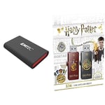 Emtec - Pack mobilité - Disque SSD X210 128 GB + CPack de 2 Clés USB Harry Potter Gryffindor et Hogwarts M730 32 GB
