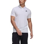 adidas Men's Club Pique Polo Shirt, White/Black, S