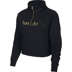 Nike Funnel 1/2 Zip BB Shine Sweatshirt Femme Black/Black/Metallic Gold FR : L (Taille Fabricant : L)