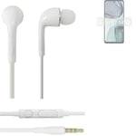 Headphones for Motorola Moto G62 5G headset in ear plug white