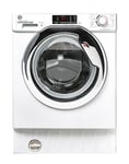 Hoover H-Wash & Dry HBDS485D1ACE Integrated Washer Dryer, 8KG Wash/5KG Dry, 1400 RPM White/Chrome